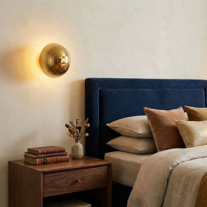 Opviq Lámpara de Pared de Metal Dorado